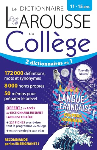 Couverture LE DICTIONNAIRE LAROUSSE DU COLLEGE 11/15 ANS (Broché) - ISBN 9782036068964