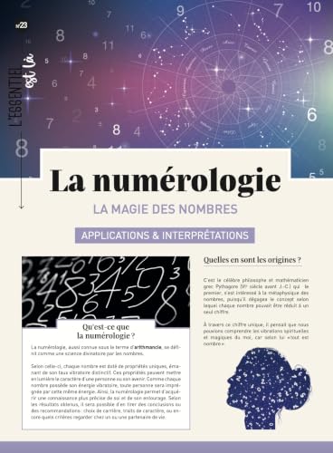 Couverture LA NUMEROLOGIE : LA MAGIE DES NOMBRES : APPLICATIONS & INTERPRETATIONS (Poche) - ISBN 9782383551287