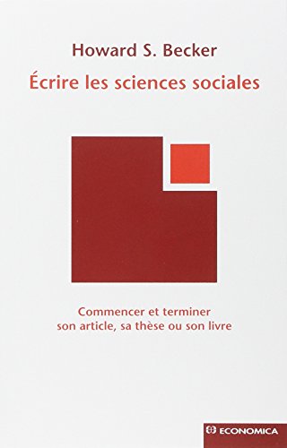 Couverture ECRIRE LES SCIENCES SOCIALES - Becker (Broché) - ISBN 9782717848519