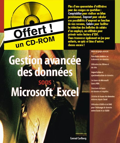Couverture GESTION AVANCEE DES DONNEES AVEC CD (Broché) - ISBN 9782744019890