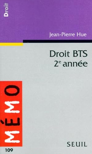 Couverture DROIT BTS 2° ANNEE - Hue (Poche) - ISBN 9782020343992