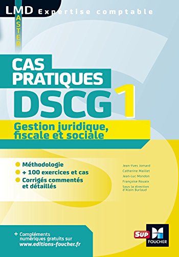 Couverture DSCG 1 GESTION JURIDIQUE FISCALE ET SOCIALES CAS PRATIQUES - Marielle (Broché) - ISBN 9782216146505