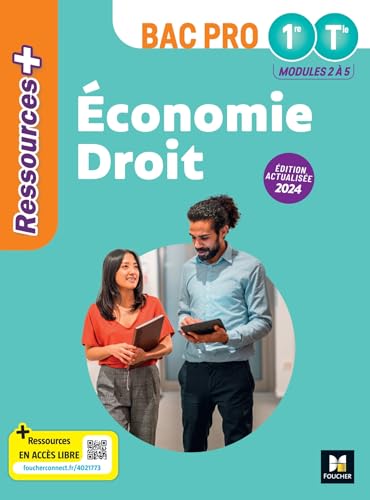 Couverture RESSOURCES PLUS - ECONOMIE-DROIT - 1RE-TLE BAC PRO - ED. 2024 - LIVRE ELEVE - Diry/Piroche/Brenner (Broché) - ISBN