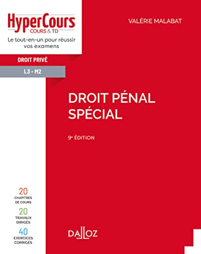 Couverture DROIT PENAL SPECIAL 9°ED. - Malabat (Broché) - ISBN 9782247197279