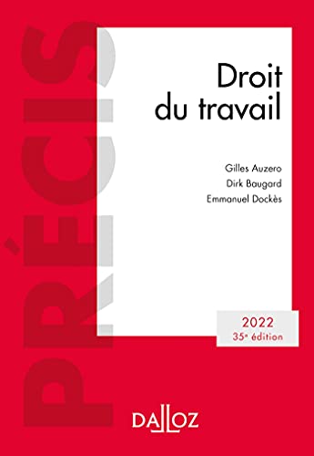 Couverture DROIT DU TRAVAIL 35°ED. - Auzero, Baugard, Dockes (Broché) - ISBN 9782247207596