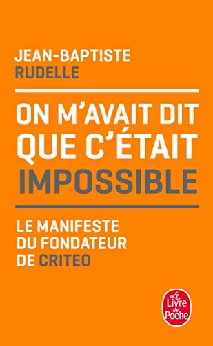 Couverture ON M'AVAIT DIT QUE C'ETAIT IMPOSSIBLE - Rees (Trade Paperback) - ISBN 9782253186199