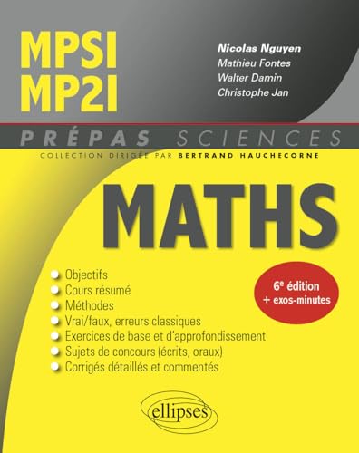Couverture MATHEMATIQUES MPSI/MP2I - Nguyen/Damin/Fontes (Trade Paperback) - ISBN 9782340103771