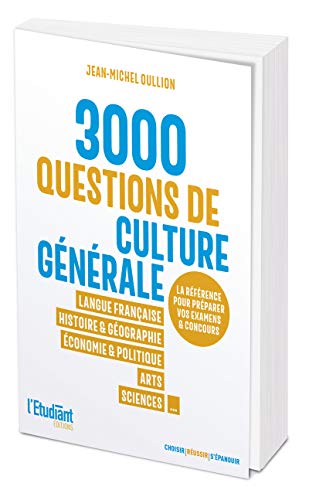 Couverture 3000 QCM DE CULTURE GENERALE - Oullion Jean-Michel (Broché) - ISBN 9782380152197