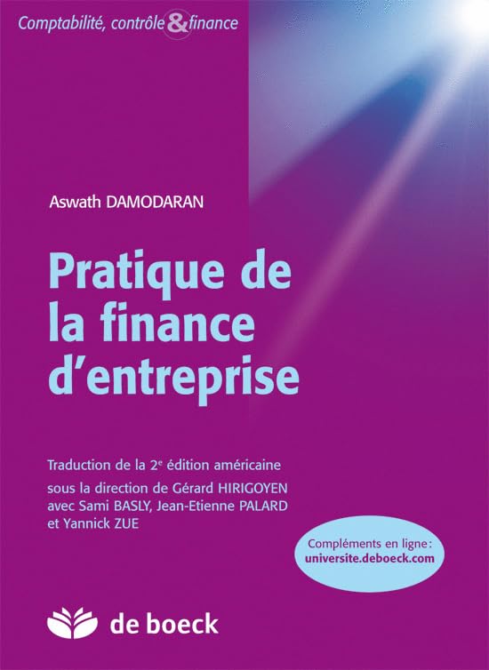 Couverture DAMODARAN - PRATIQUE FINANCE ENTREPRISE - Damodaran (Trade Paperback) - ISBN 9782804156497